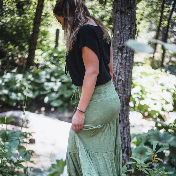 Only 1 Left! Flowy Tiered Gauze Peasant Maxi Skirt - Picture 2 of 9